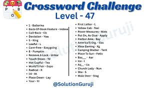 🎮 Crossword Challenge Level 41-50 Walkthrough | Solutionguruji 🧩