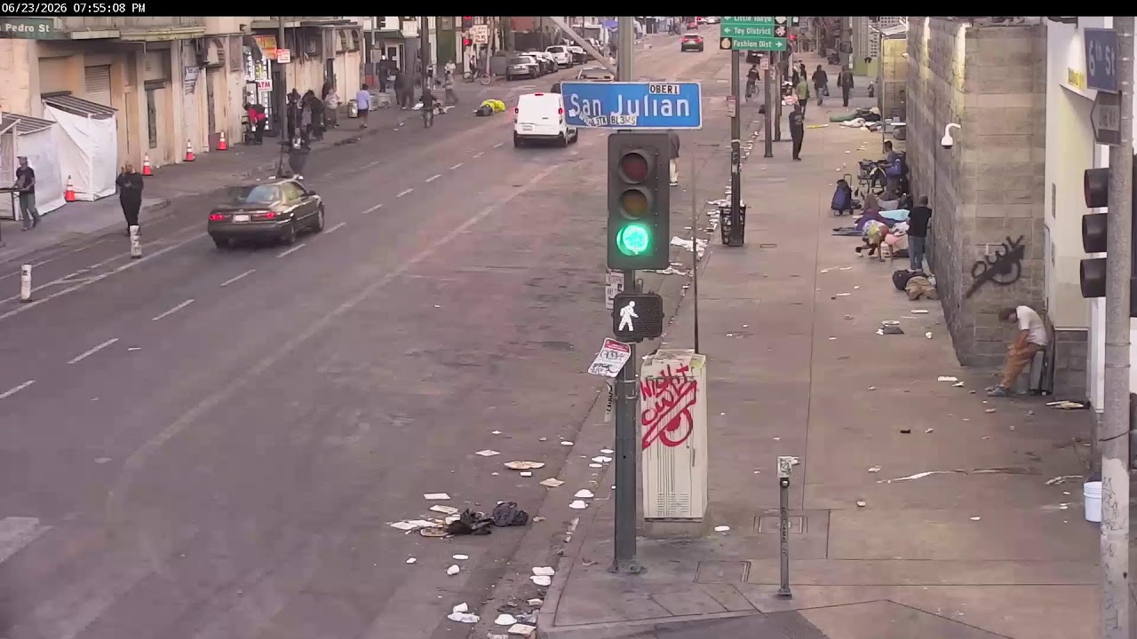 Live webcam view of Skid Row Street Cam