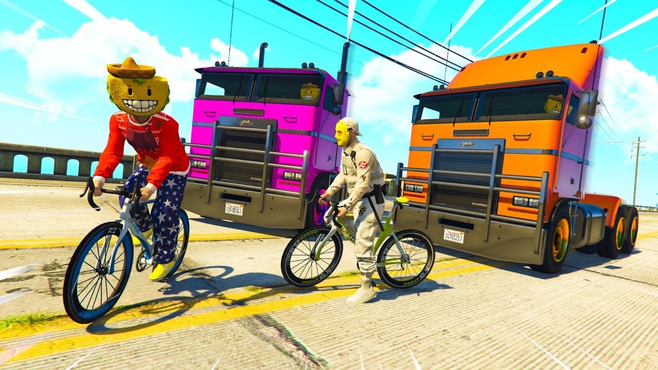 BICIS vs CAMIONES! TRAMPAS INFINITAS! - GTA 5 ONLINE