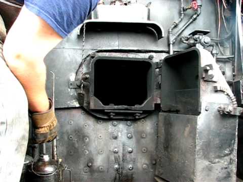 Lighting a fire in an oil burning steam locomotive