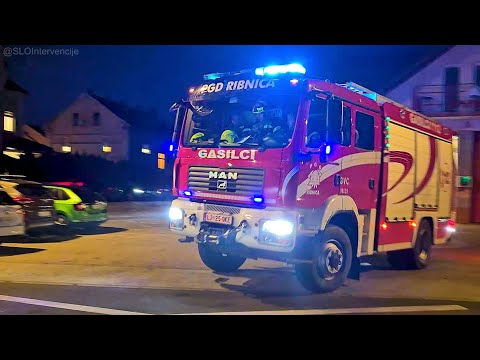 VFD Ribnica, Fire Engine +2x Light Rescue, Heavy Rescue, Engine - responding to a traffic accident