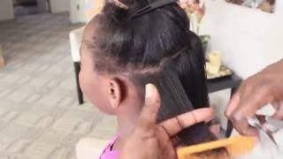Kid's Natural Hair| Flat Ironing 4C Hair and Clipping Split Ends|BEAUTYCUTRIGHT