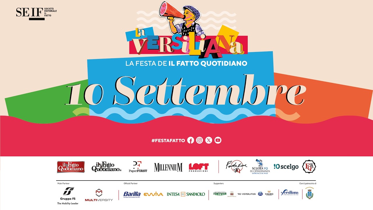 La festa del Fatto 2026, la diretta dallo YouTube live corner di giovedì 10 settembre