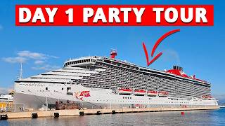 Virgin Voyages Day 1 Party Tour | Sail Away Celebration on Scarlet Lady [4K]