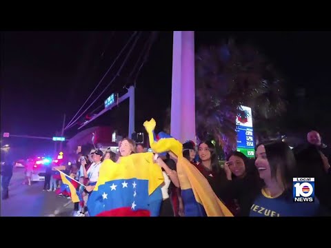 Venezuelans celebrate as Maduro arrives at DEA in New York