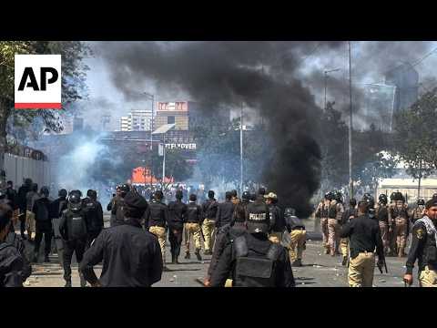 Protesters clash with police outside US Consulate in Pakistan after Khamenei killed