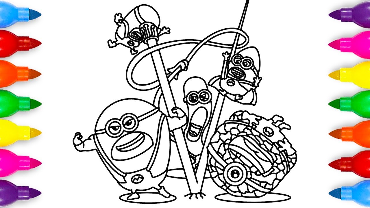 Mega Minions Team | Despicable Me 4 Coloring Page