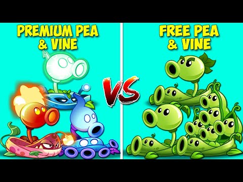 Team PEA & VINE Free Vs Premium - Who Will Win? - PvZ 2 Team Plant Vs Team Plant