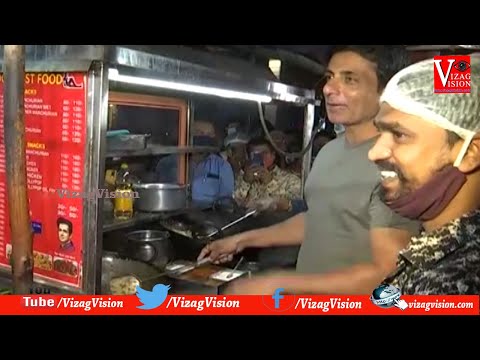 Sonu Sood Visits Fan's Fast Food Center Begumpet Vizagvision