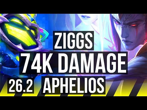 ZIGGS & Nautilus vs APHELIOS & Sona (ADC) | 74K damage | NA Challenger | 26.2