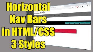 Horizontal Nav Bar in HTML & CSS - Three Styles