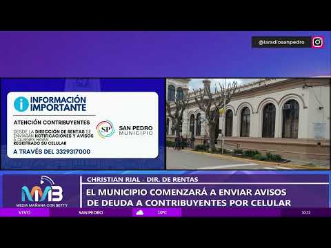 El municipio de San Pedro comenzara a enviar avisos de deuda de tasas via WhatsApp