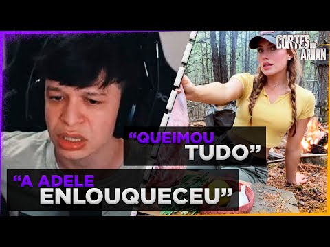 ARUAN REAGE A ADELE COZINHANDO UMA PERNA DE CORDEIRO NA FLORESTA - Cortes do Aruan
