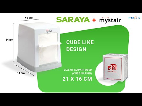 Mystair white pop up napkin dispenser