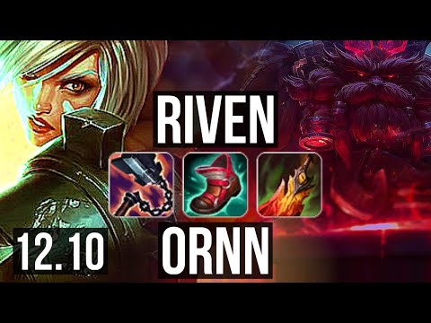 RIVEN vs ORNN (TOP) | 4.0M mastery, 13/1/5, 800+ games, Legendary | EUW Master | 12.10