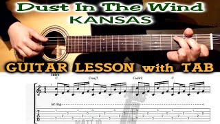 DUST IN THE WIND Guitar Tutorial Fingerstyle | LESSON + TAB | Acoustic Guitar Tutorial | KANSAS