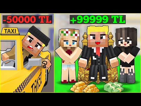 TAKSİCİLİKTEN MİLYONERLİĞE! (Efekan'ın İnanılmaz Hayat Hikayesi 💰) 😂 -Minecraft