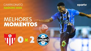 GUARANY DE BAGÉ 0 X 2 GRÊMIO | MELHORES MOMNTOS | CAMPEONATO GAÚCHO 2026 | sportv