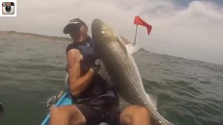 preview picture of video 'Kayak Eel Fishing for Monster Montauk Striped Bass'