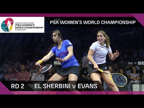 Squash: El Sherbini v Evans - PSA Women's World Championship Rd 2 Highlights
