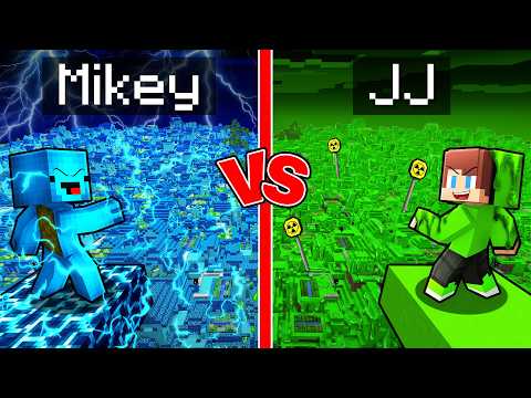 Mikey ELECTRIC vs JJ NUCLEAR Village Survival Battle in Minecraft (Maizen)