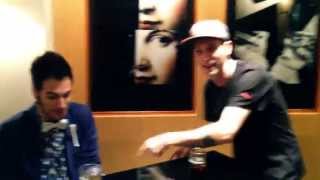 Clementino festeggia la vittoria al Music Summer Festival con Moreno e Antonio Maggio.