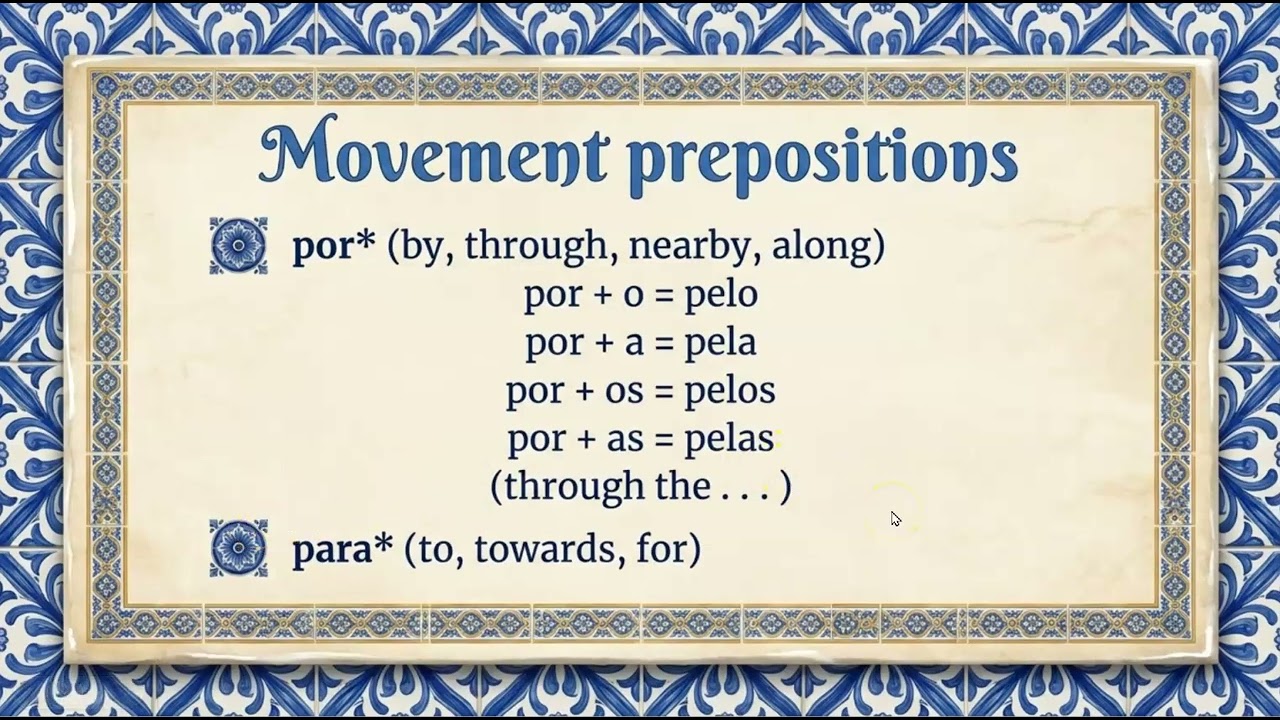 Movement Prepositions Possesives