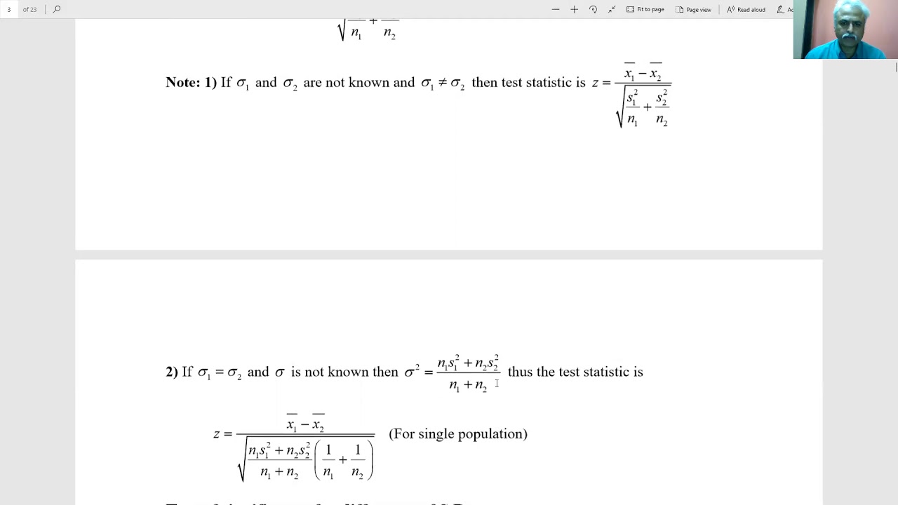 PRH Lecture 1. IV Sem Module 4 Sampling Distribution and Testing of Hypothesis