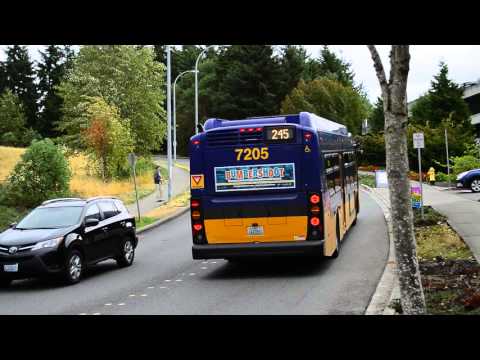 King County Metro 2014 New Flyer XDE40 "Xcelsior" Hybrid 7205 On The 245 @ SE 32nd St & 140 Ave SE