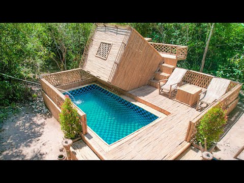 Build Bamboo Temple Craft Story-House And Craft-Swimming Pools Full Video