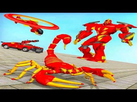 Scorpion Robot Car Transform : Helicopter Robot Wars