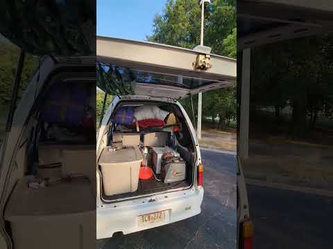 Thumbnail for microvan camping setup #vanlife #car #automobile #projectvanlife #keicar #jdm #japanesecars #camper by Microvan