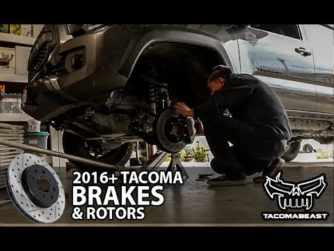 2016+ TACOMA FRONT BRAKE PADS & ROTORS HOW TO INSTALL DETAILED | DRILLED & SLOTTED WHY BUY?