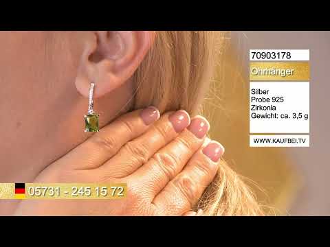 Sokolov Серьги из серебра 925 пробы с зелёными кристаллами и бесцветными фианитами