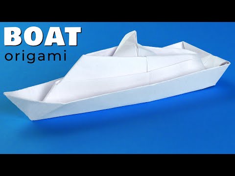Origami boat. How to make paper boat from A4 without glue