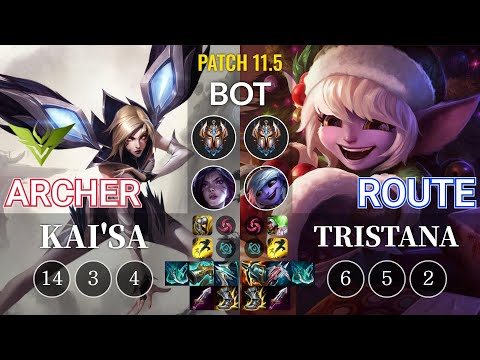 V3 Archer Kai'Sa vs Route Tristana Bot - KR Patch 11.5