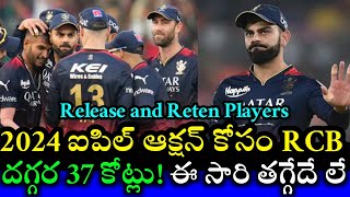 RCB Team Released and Retention Players Information || RCB have 37cors Money for 2024 IPL auction