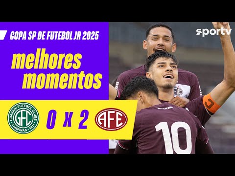 GUARANI 0 X 2 FERROVIÁRIA | MELHORES MOMENTOS | COPA SP DE FUTEBOL JR 2025 | sportv