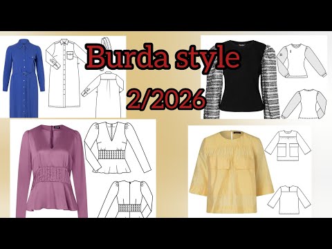 Burda style 2/2026,full preview and complete line drawing 