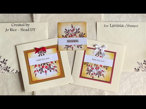Quick festive design by Jo Rice #laviniastamps #christmascards