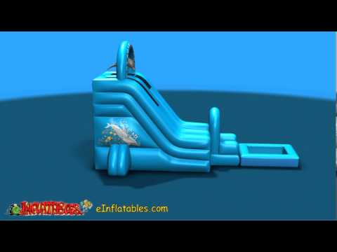 18' Dolphin Express wet & dry slide with detachable pool