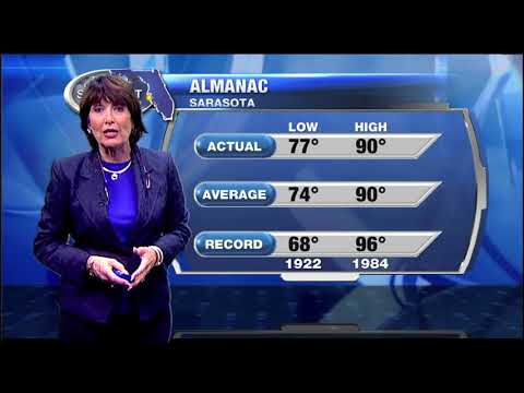 Official Suncoast Forecast 11pm - Saturday August 12, 2017