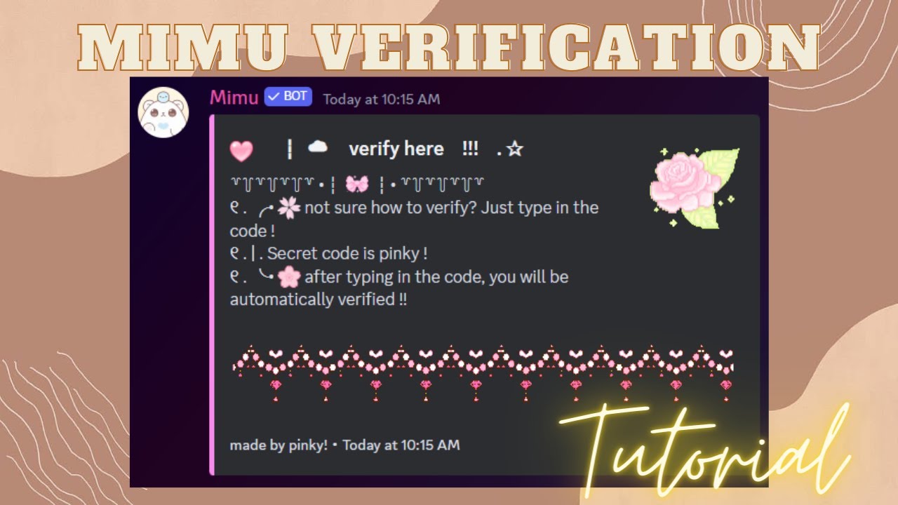 Mimu Verification system | Discord tutorial | Secret code