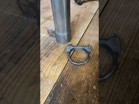 Trick to installing saddle type exhaust clamps on swelled pipe