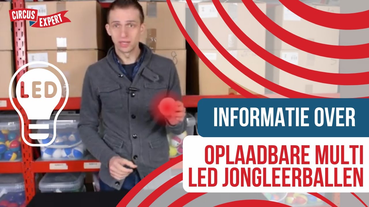 product video Set van 3 Oplaadbare Multifunctionele Led Jongleerballen 70 mm met zakje