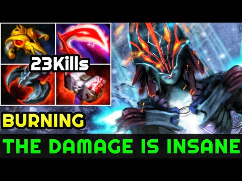 BURNING [Phantom Assassin] The Damage is Insane Crazy Physical Build WTF Game 7.24 Dota 2