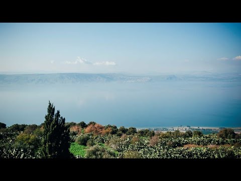 Observation of the Sea of Galilee from the Golan Heights, Israel (until 1967 it was part of Syria)
