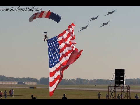 Four P-51 Mustang Low Level National Anthem Flyby - Gathering of Mustangs and Legends 2007