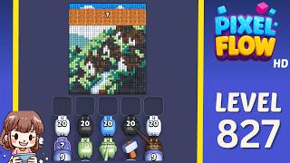 Pixel Flow Level 827 Solution Walkthrough