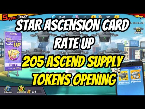 Star Ascension Card Rate Up: 205 Ascend Supply Tokens Opening
